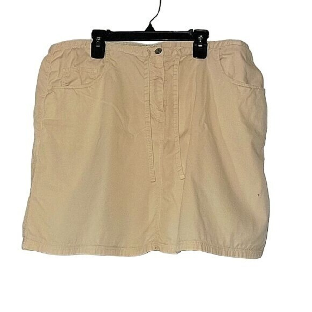 J. Jill Khaki Cotton Drawstring Utility Skort Womens XLP‎ Petite Tan Mini Skirt